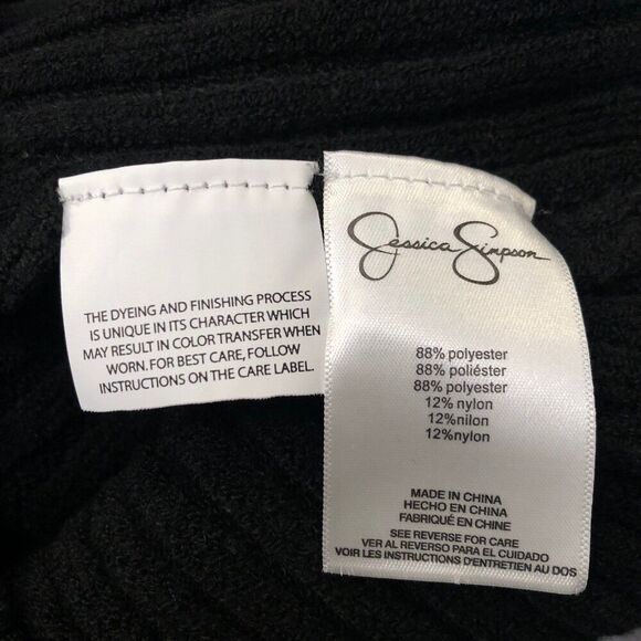 Jessica Simpson Womens Cable Knit Adena Sweater 1X Black Mock Neck Long Sleeeve - Picture 8 of 9